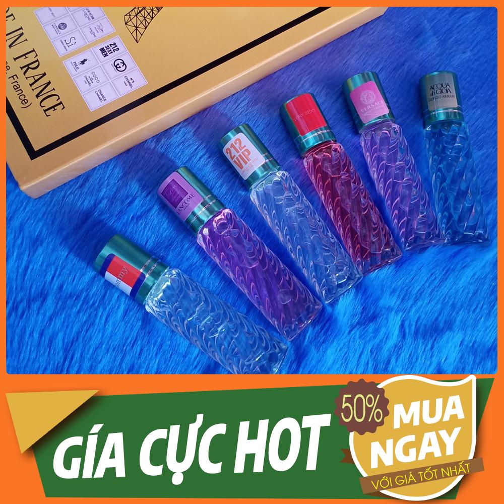 Sét 6 Chai Nước Hoa Nam Nữ - Nước Hoa Pháp Dạng Lăn Nhiều Mùi