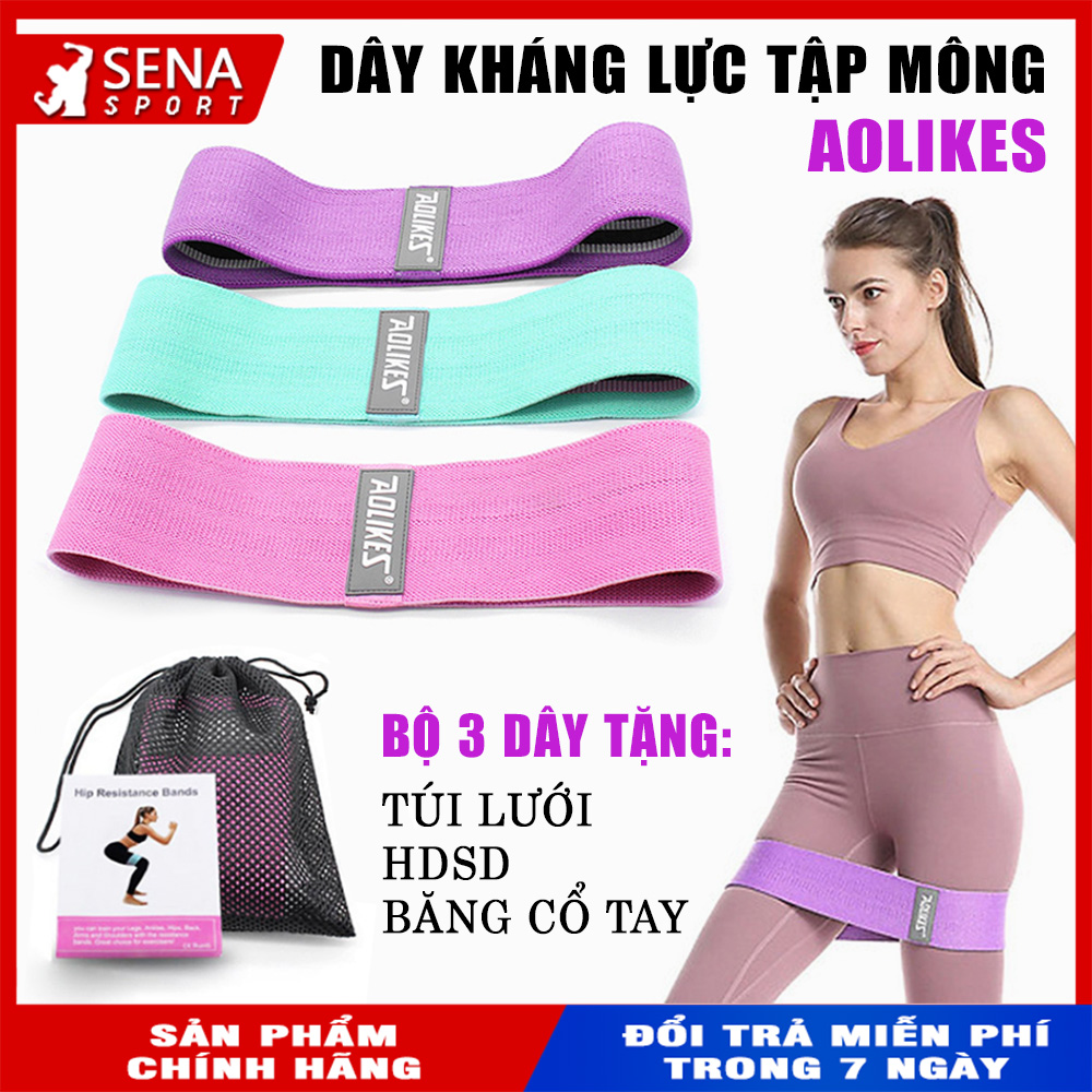 Dây Kháng Lực Tập Mông, Dây tập mông, Dây MiniBand Tập Mông Aolikes Chất liệu Polyeste Cotton