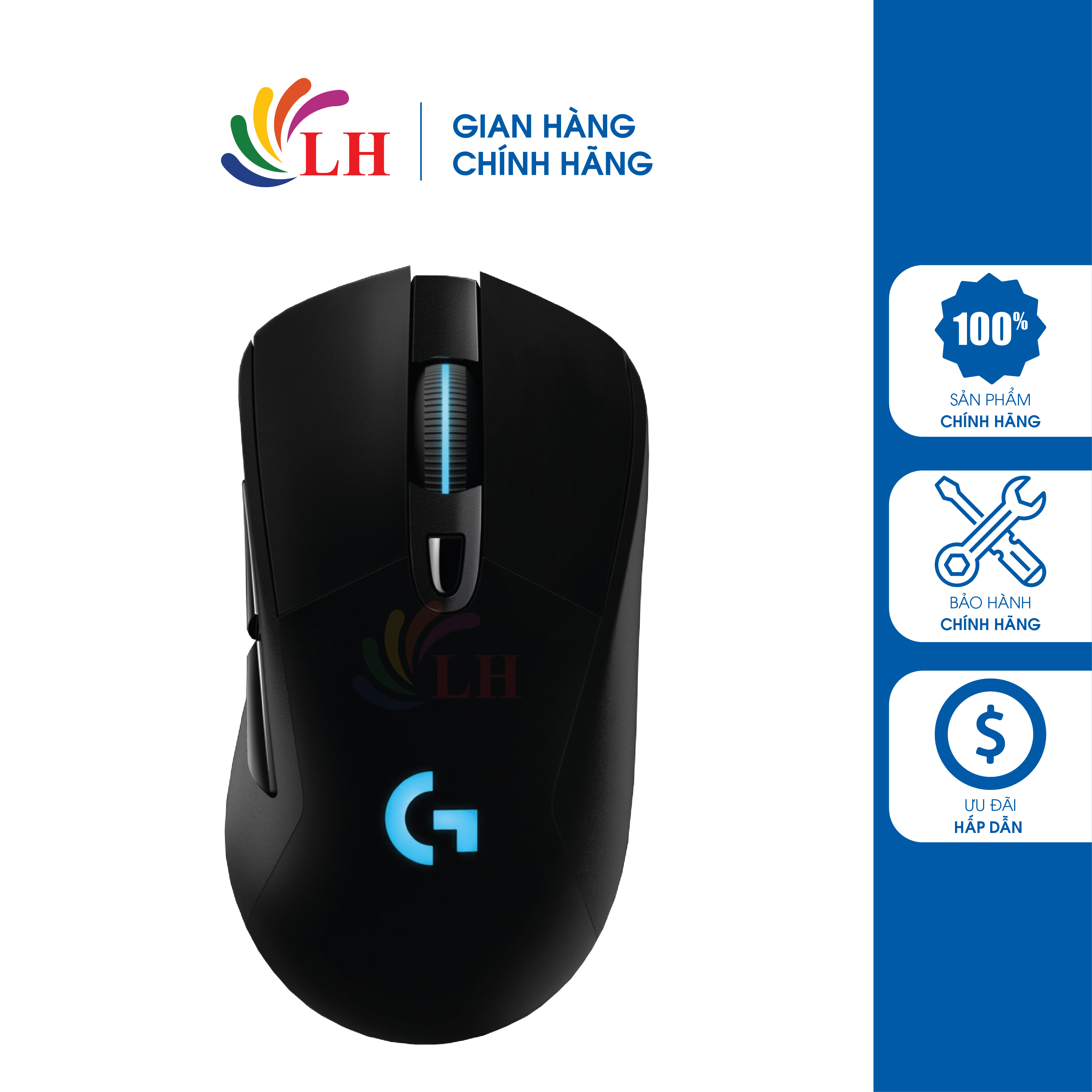 Chuột không dây logitech g703 hero lightspeed - hàng chính hãng - thiết kế sang trọng, cảm biến hero 16k, dpi lên đến 16000
