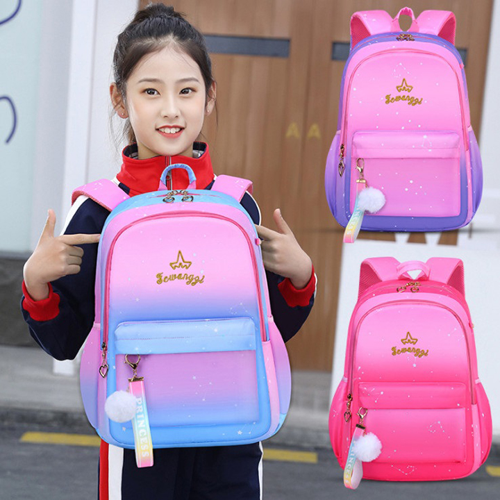 Balo học sinh siêu nhẹ họa tiết chống gù cao cấp size 41cm