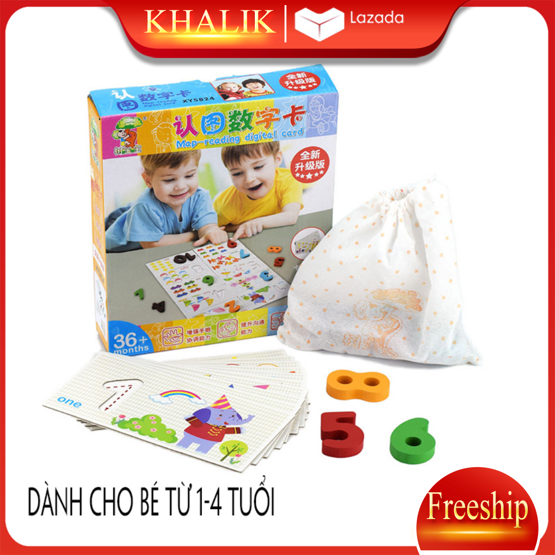 Đồ chơi giáo dục cho bé từ 1 tuổi - 4 tuổi, đồ chơi thẻ nhận dạng số và hình ảnh cho bé yêu - XY5824
