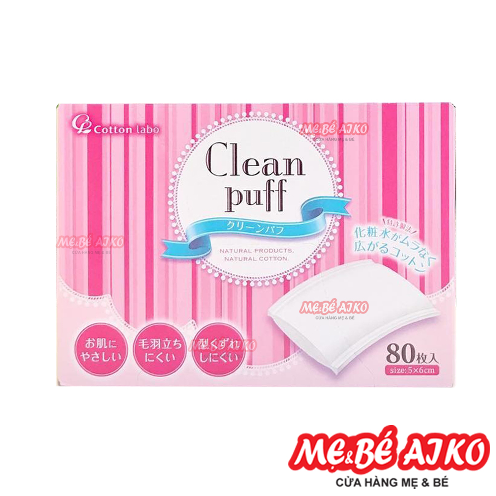 Bông tẩy trang Clean Puff Nhật Bản