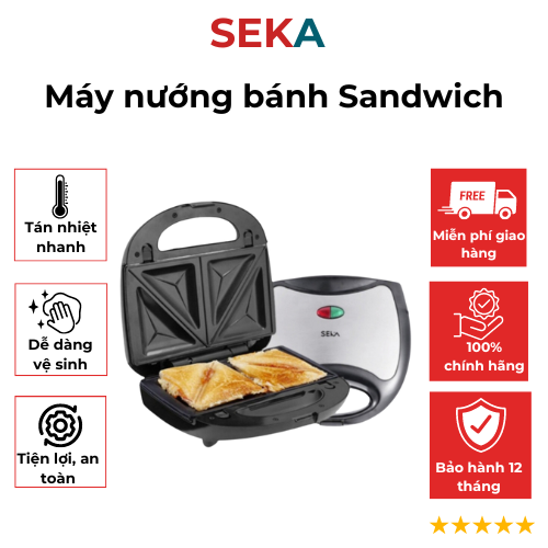 Máy nướng bánh mì, máy kẹp bánh mì sk 550 - seka, bảo hành 12 tháng