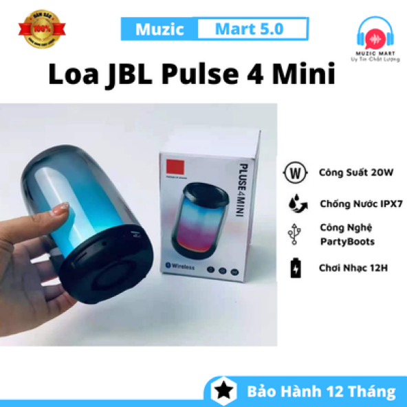 Loa bluetooth mini Pluse 4 mini Led theo nhạc-Loa JBL Loa bluetooth cầm tay Pulse 4 mini - Loa nghe nhạc cầm tay Loa bluetooth Pulse 4 mini ,loa không dây mini cầm tay Loa bluetooth cầm tay Pulse 4 mini