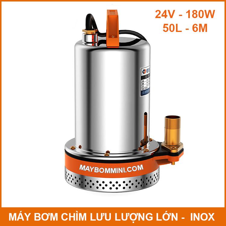 [HCM]Máy Bơm Nước Chìm Lưu Lượng Lớn Inox 24V 180W 50L