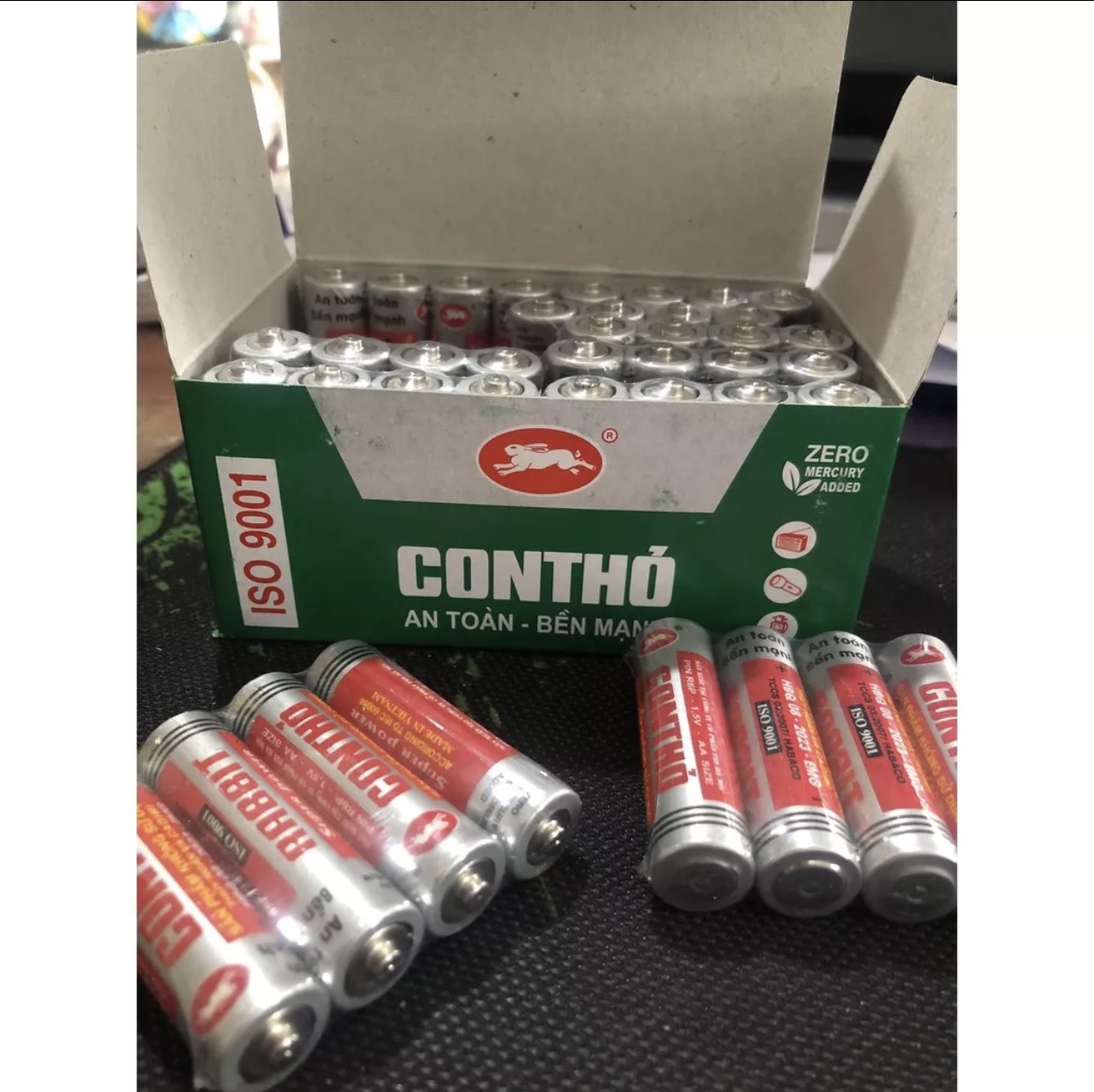 Pin con thỏ 2a - pin đồng hồ 1 hộp 40 viên