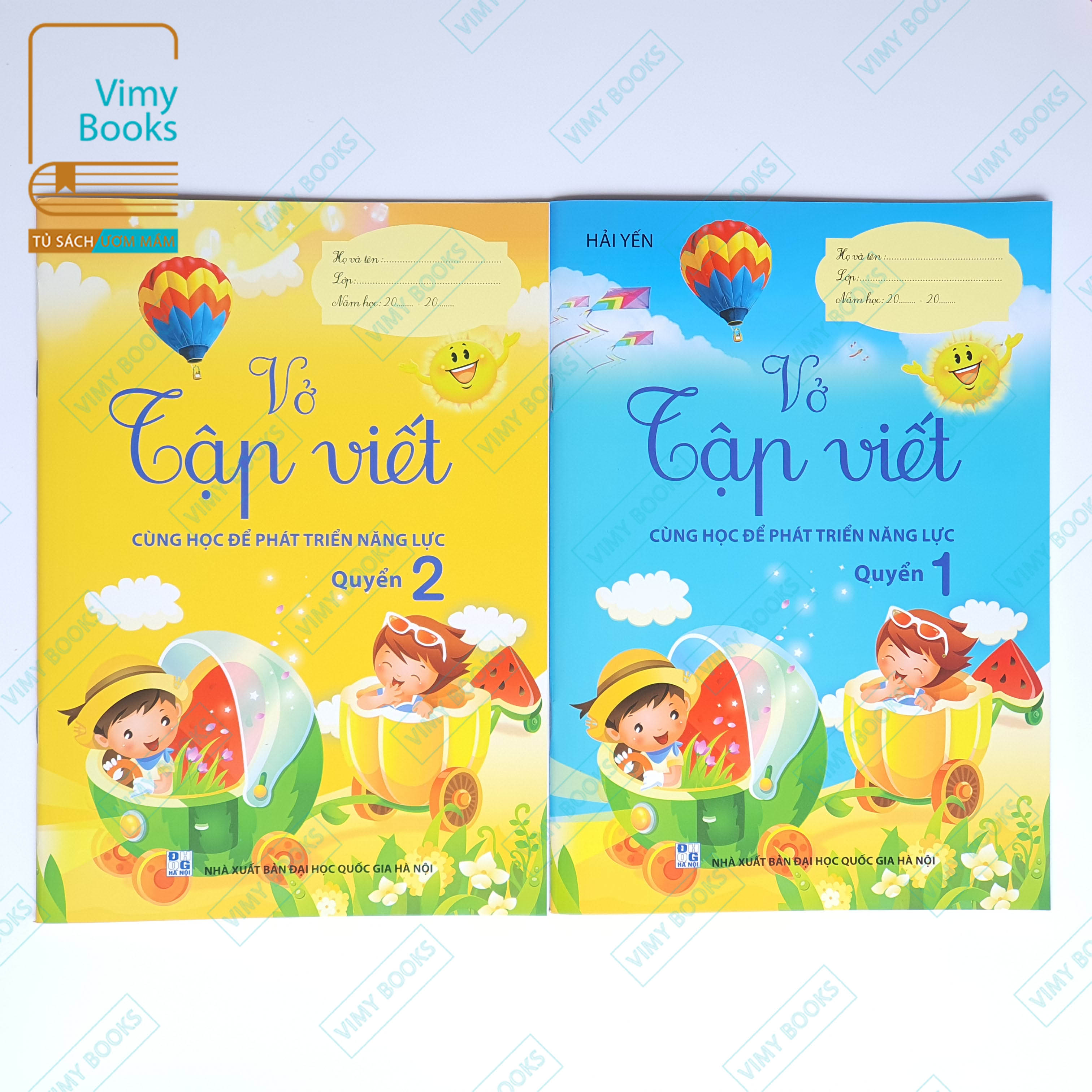 Vở - combo tập viết quyển 1 - quyển 2 - cùng học để phát triển năng lực