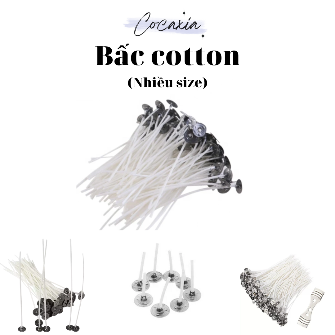 [Siêu Sốc] Bấc Nến Tim Nến Cotton Chuốt Sáp Kẹp Sẵn Đế  Cái Nguyên Liệu Làm Nến Handmade