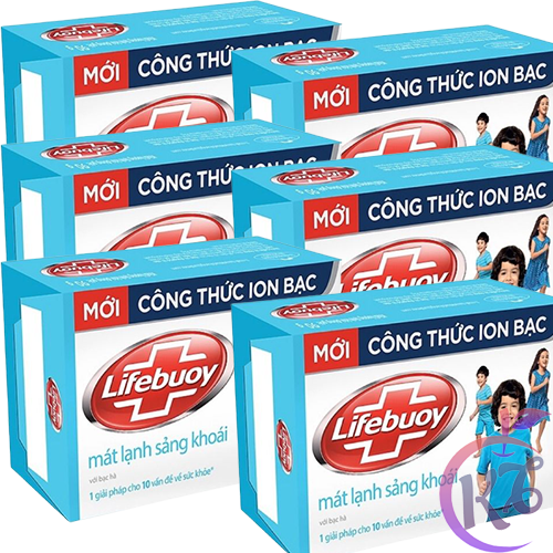   FreeShipMAX  Combo 6 xà bông cục Lifebuoy 90g Mát Lạnh Sảng Khoái với chiết xuất Bạc Hà bảo vệ diệt khuẩn 10  Xanh Lam  - xà phòng thanh 