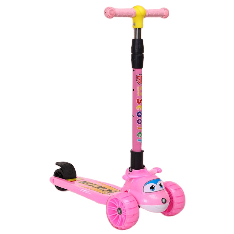 Xe trượt scooter trẻ em 668 hình đội bay siêu đẳng có nhạc có đèn và bánh phát sáng dành cho bé từ 2-10 tuổi, bánh to bẻ lái được trọng tải lớn (Tặng hộp đựng đồ chơi)