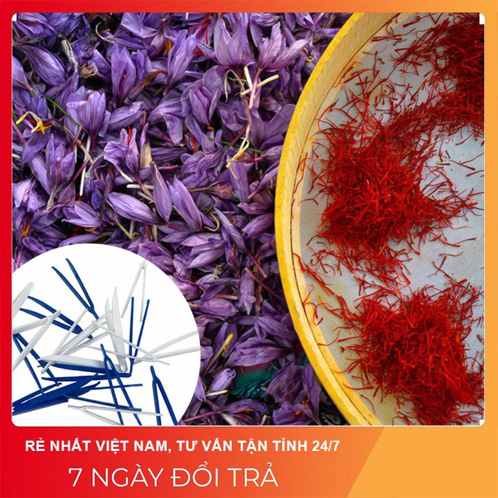 5c NHÍP GẮP SAFFRON (NHỤY HOA NGHỆ TÂY) NHỰA 9.5*0.7*0.7cm màu trắng (saffron tweezers)