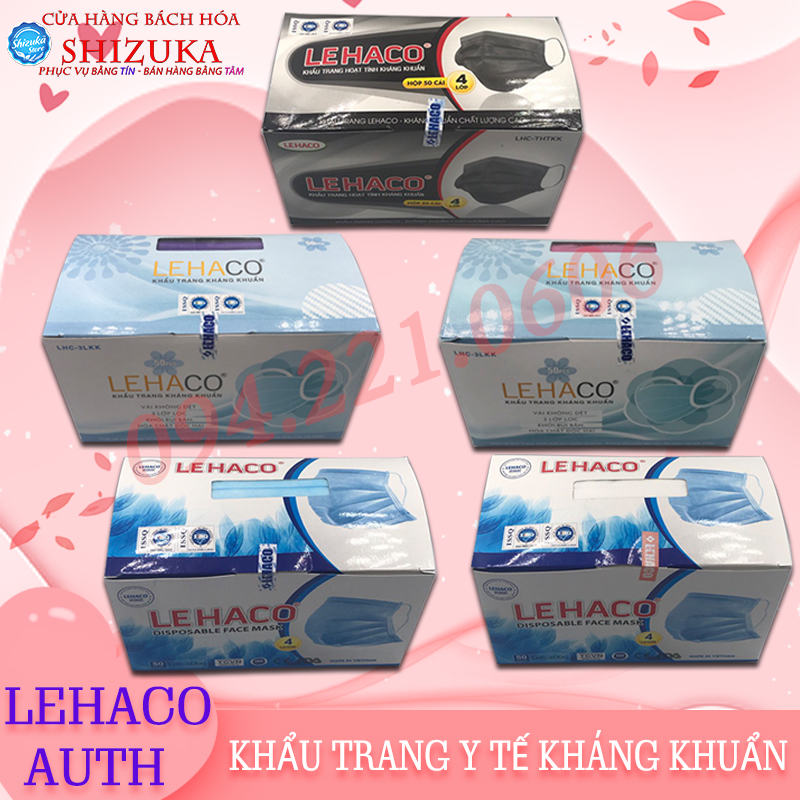 Khẩu trang y tế 4 lớp kháng khuẩn, [Auth 💯 LEHACO], Đạt tiêu chuẩn ISO