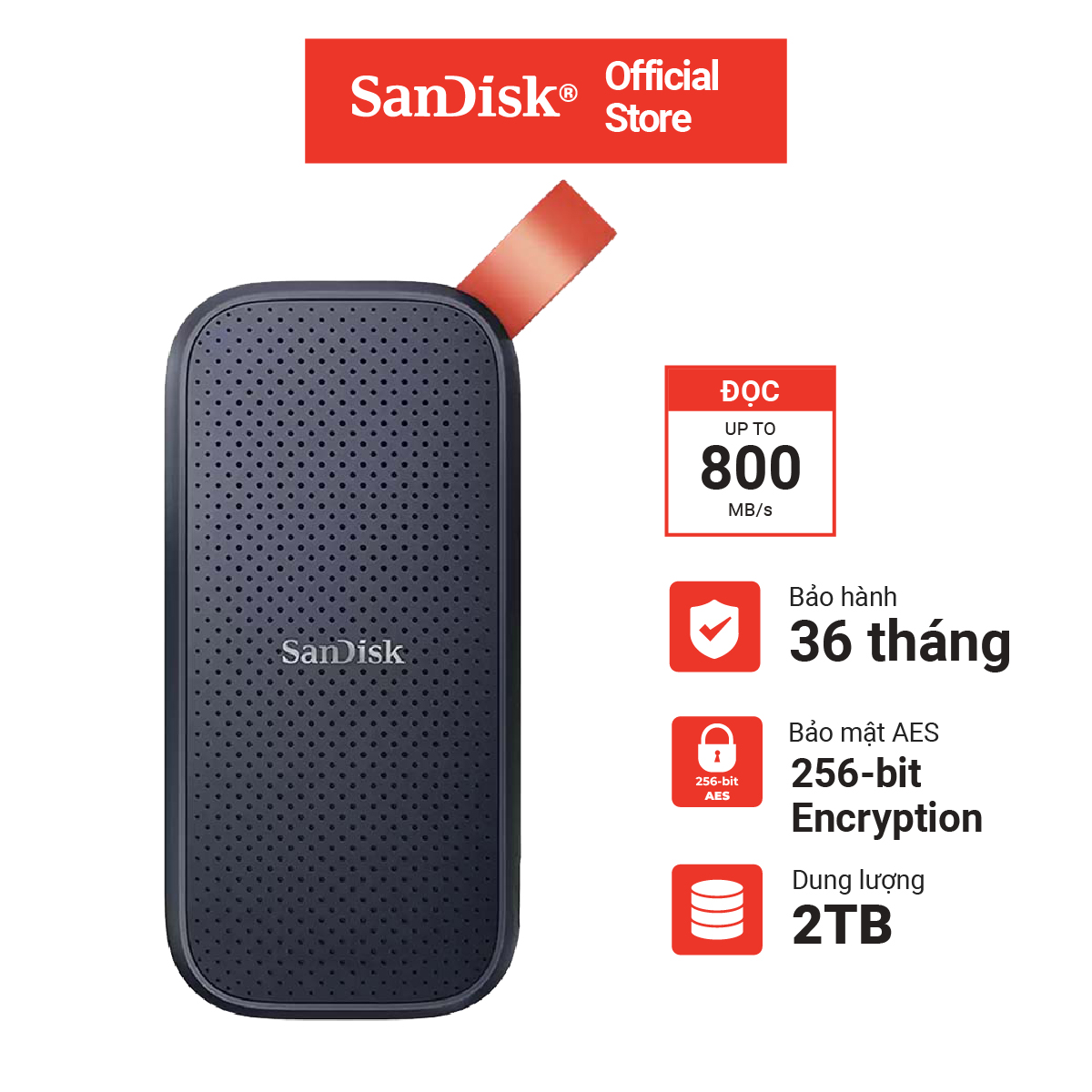 Ổ cứng di động ssd 1tb - 2tb sandisk e30 800mb/s