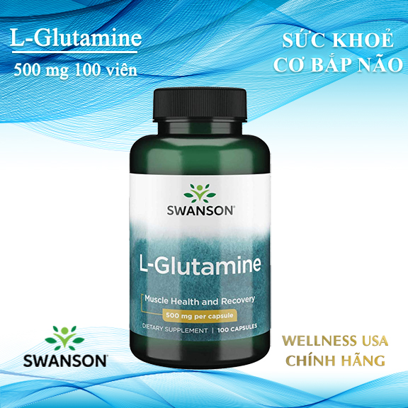 Swanson L-Glutamine sức khỏe trí não Hồi phục và phát triển cơ bắp 100