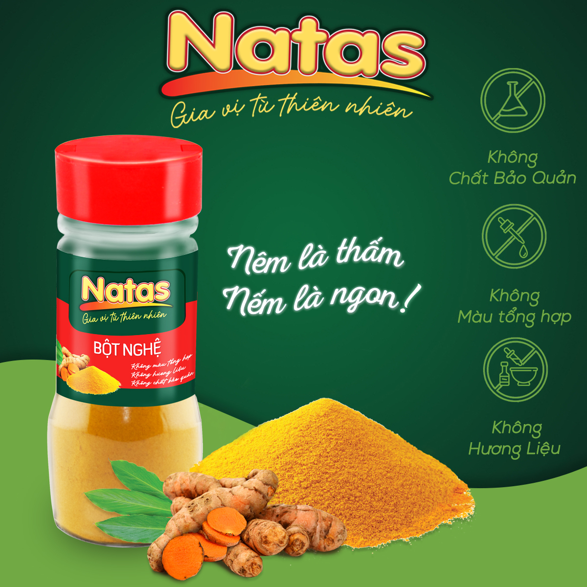 Bột nghệ natas gia vị tiện dụng
