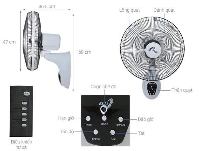 Quạt treo asia vy377790