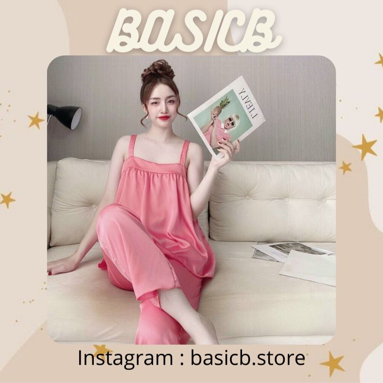 Đồ ngủ 2 dây quần dài lụa satin đủ màu- đồ bộ đẹp, mẫu mới 2022