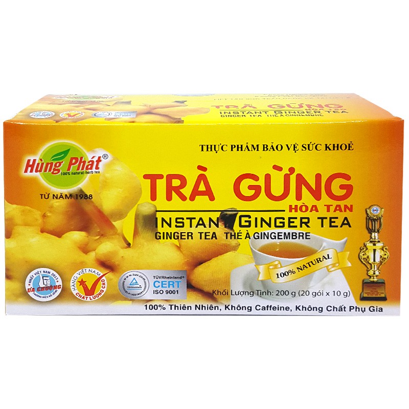 Trà Gừng Hòa Tan Hộp 20 gói x 10g - Trà Gừng