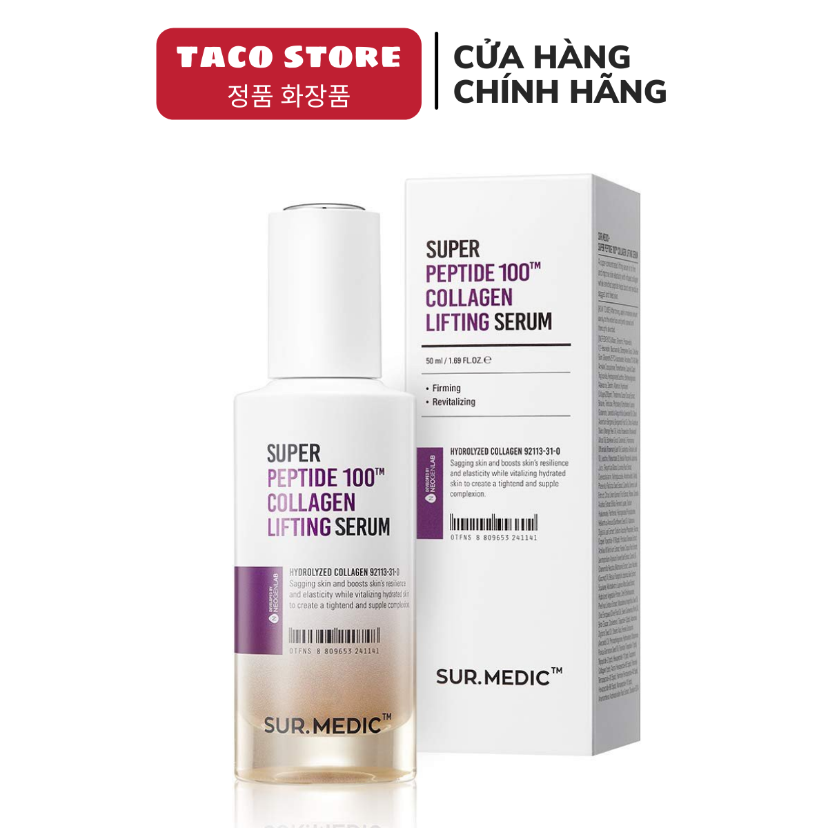 Tinh Chất Tái Tạo Phục Hồi Da Săn Chắc Sur.Medic Super Peptide Collagen Lifting Serum 50ml