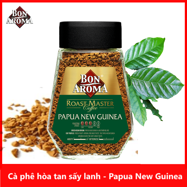 [HCM]Cà phê hòa tan sấy lạnh - Bon Aroma Roast Master Papua New Guinea- Freeze Dried Instant Coffee - Cao Cấp - Nhập Khẩu