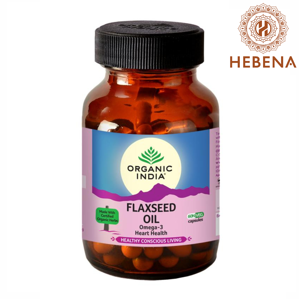 Viên uống dầu hạt lanh cung cấp Omega 3 Organic India Flaxseed Oil - hebenastore