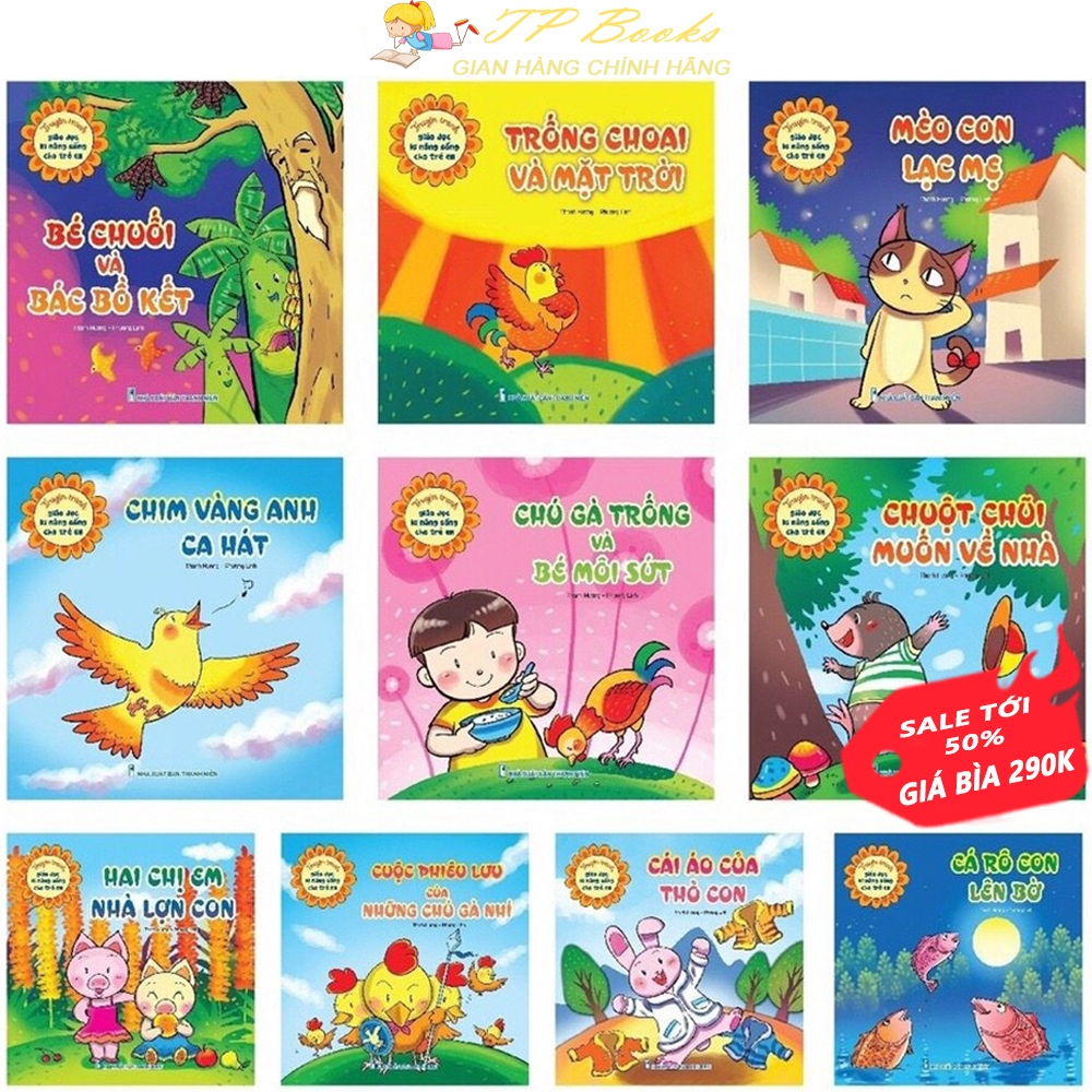 Combo bộ 10 sách truyện tranh giáo dục kĩ năng sống cho trẻ em - sách cho trẻ em phát triển tư duy trí thông minh toàn diện