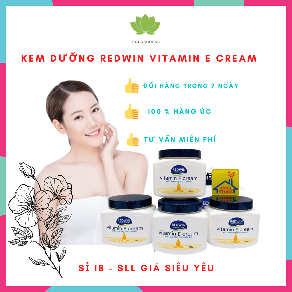Hàng chính hãng Úc - có quà tặng kem10k, Kem dưỡng Redwin Vitamin E Cream 300g