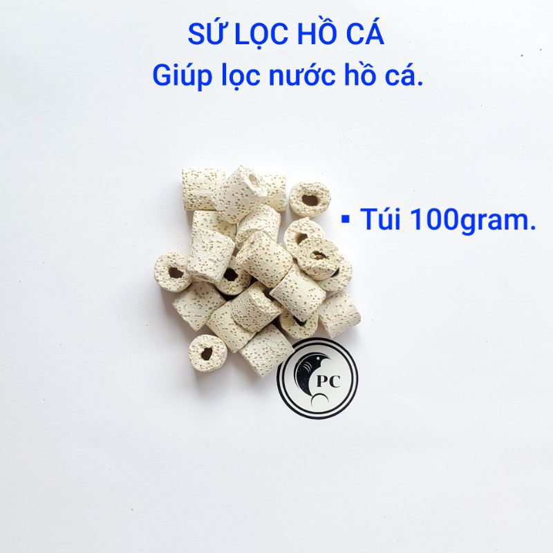 100g Sứ lọc loại tốt lọc nước hồ cá cảnh, thủy sinh