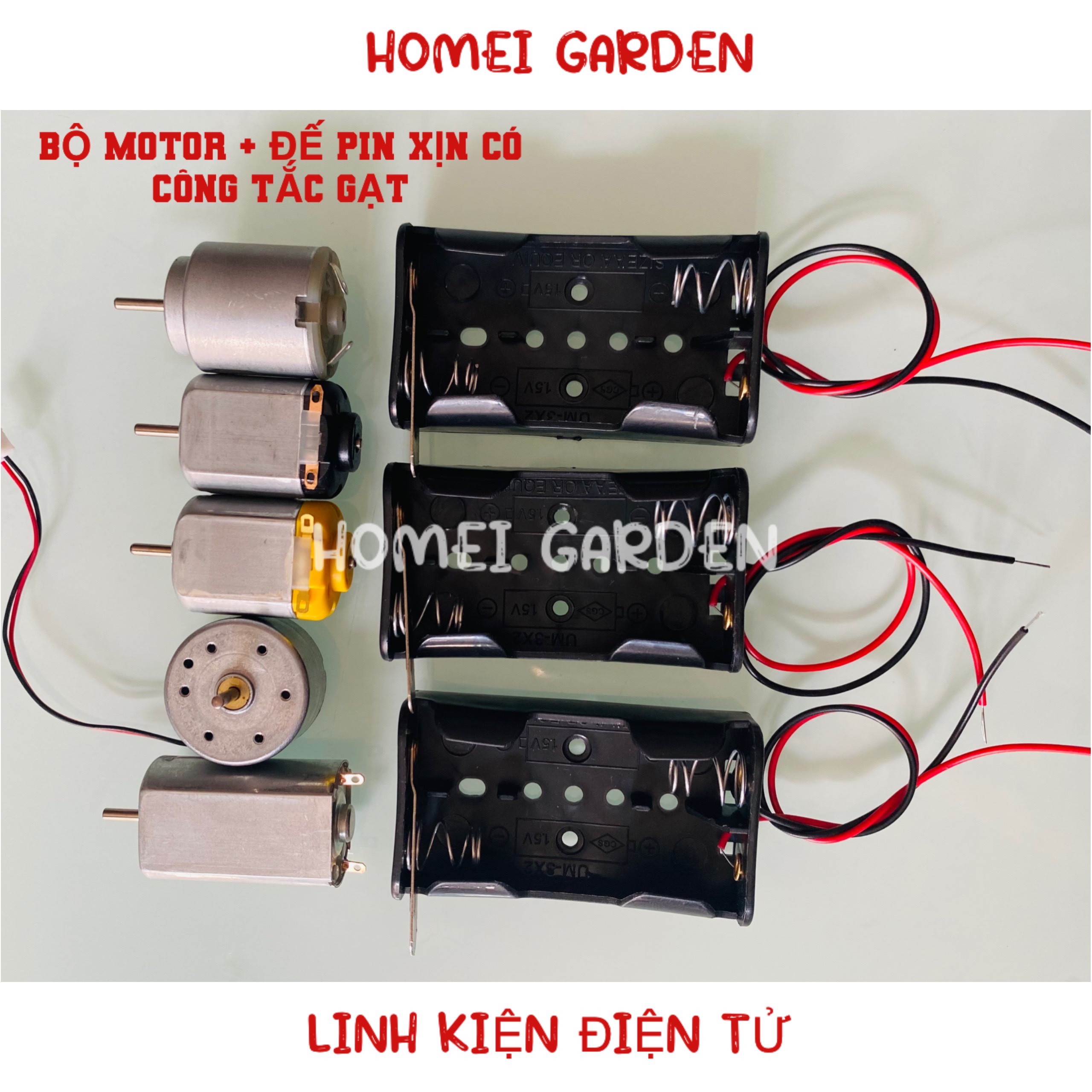 Động cơ motor mini và hộp đựng pin có công tắc gạt mới 100% chất lượng cao