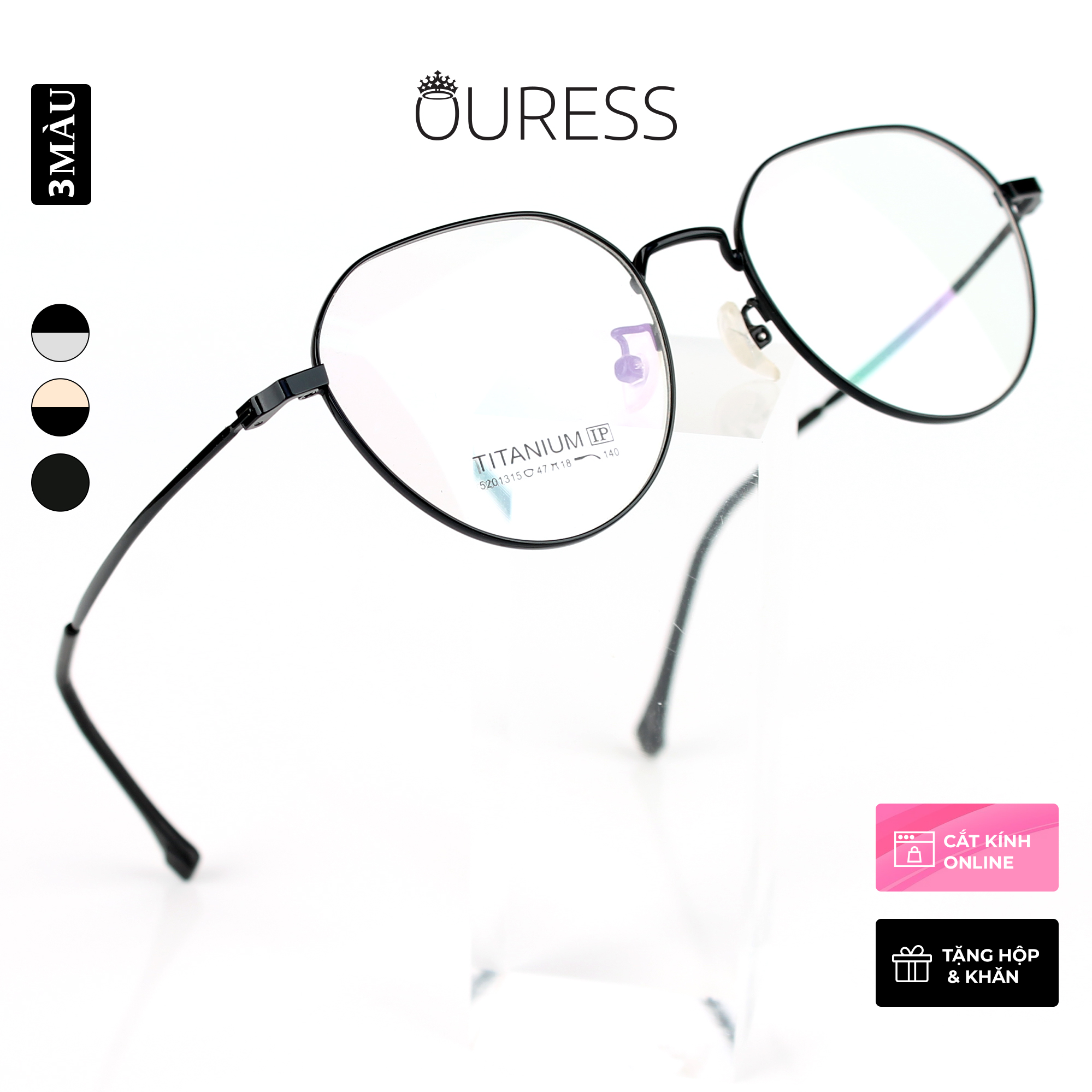 Gọng Kính Ovan Titanium Ouress 5201315 Bền Đẹp Trendy