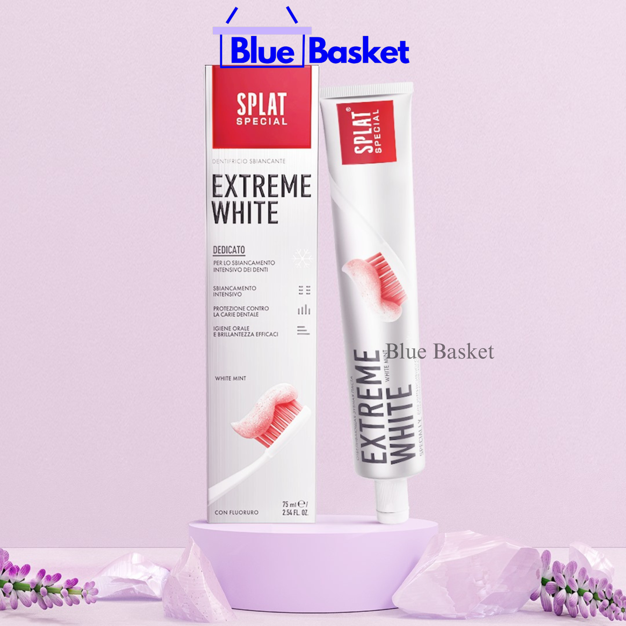 Kem Đánh Răng Trắng Răng SPLAT Extreme White Sau 4-6 Tuần Sử Dụng, Làm Sáng Men Răng, Ngừa Sâu Răng 