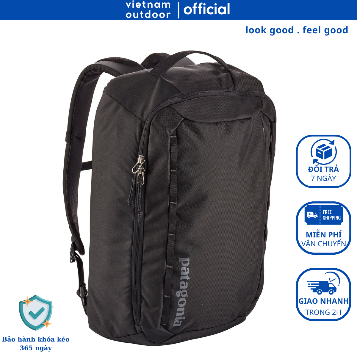 Balo du lịch laptop patagonia tres pack 25l chống thấm nước kháng bụi ngăn chính lớn nhiều ngăn
