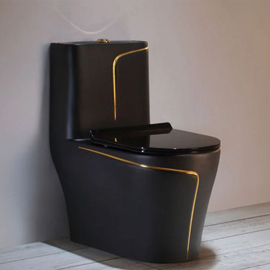 BỒN CẦU 1 KHỐI ĐEN VIỀN VÀNG, BỒN CẦU KHỐI MEN NANO, BỒN CẦU NGUYÊN KHỐI 2 CHẾ ĐỘ XÃ, BỒN CẦU ĐEN GIÁ RẺ K-103