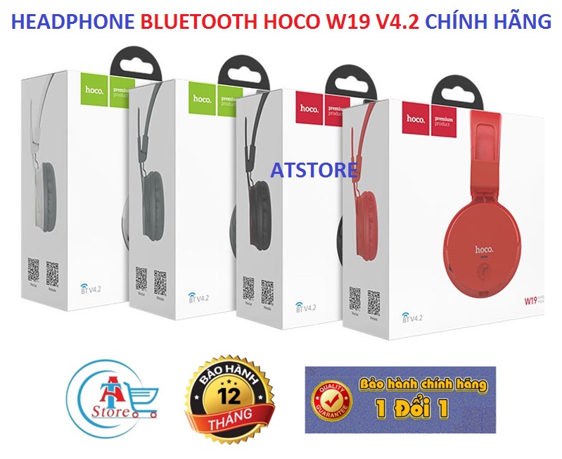 Tai nghe chụp tai bluetooth hoco w19 v4.2 - bh 12 tháng