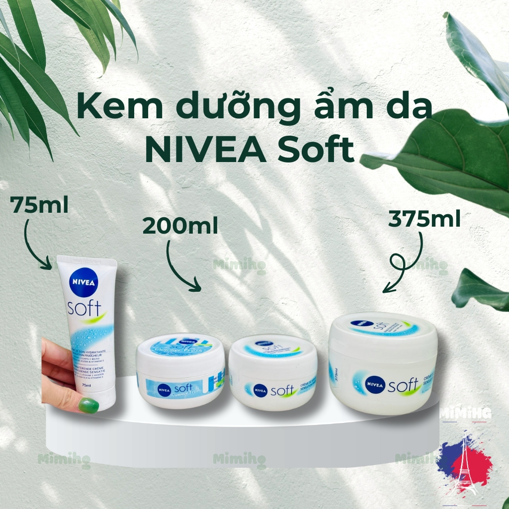 Kem dưỡng ẩm Nivea Soft 200ml cấp ẩm, mềm da, da mịn màng hơn, dùng được cho moi loại da