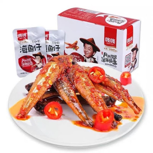 1 hộp 20 gói cá cơm cay siêu ngon