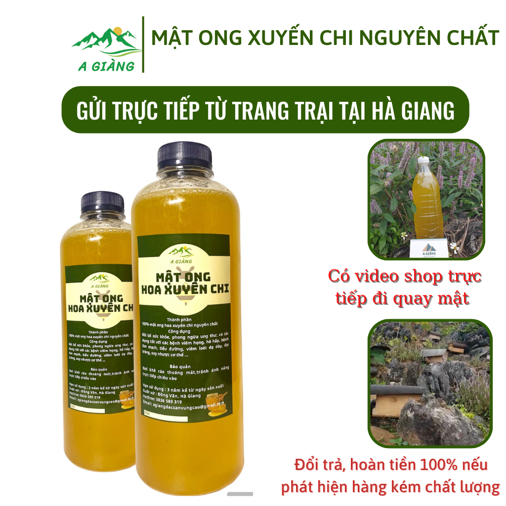 Mật ong xuyên chi Hà Giang nguyên chất - mật ong nguyên chất xuyến chi gửi trực tiếp từ trang trại tại Hà Giang - cam kết mật ong hoa tự nhiên nguyên chất đặc biệt tốt