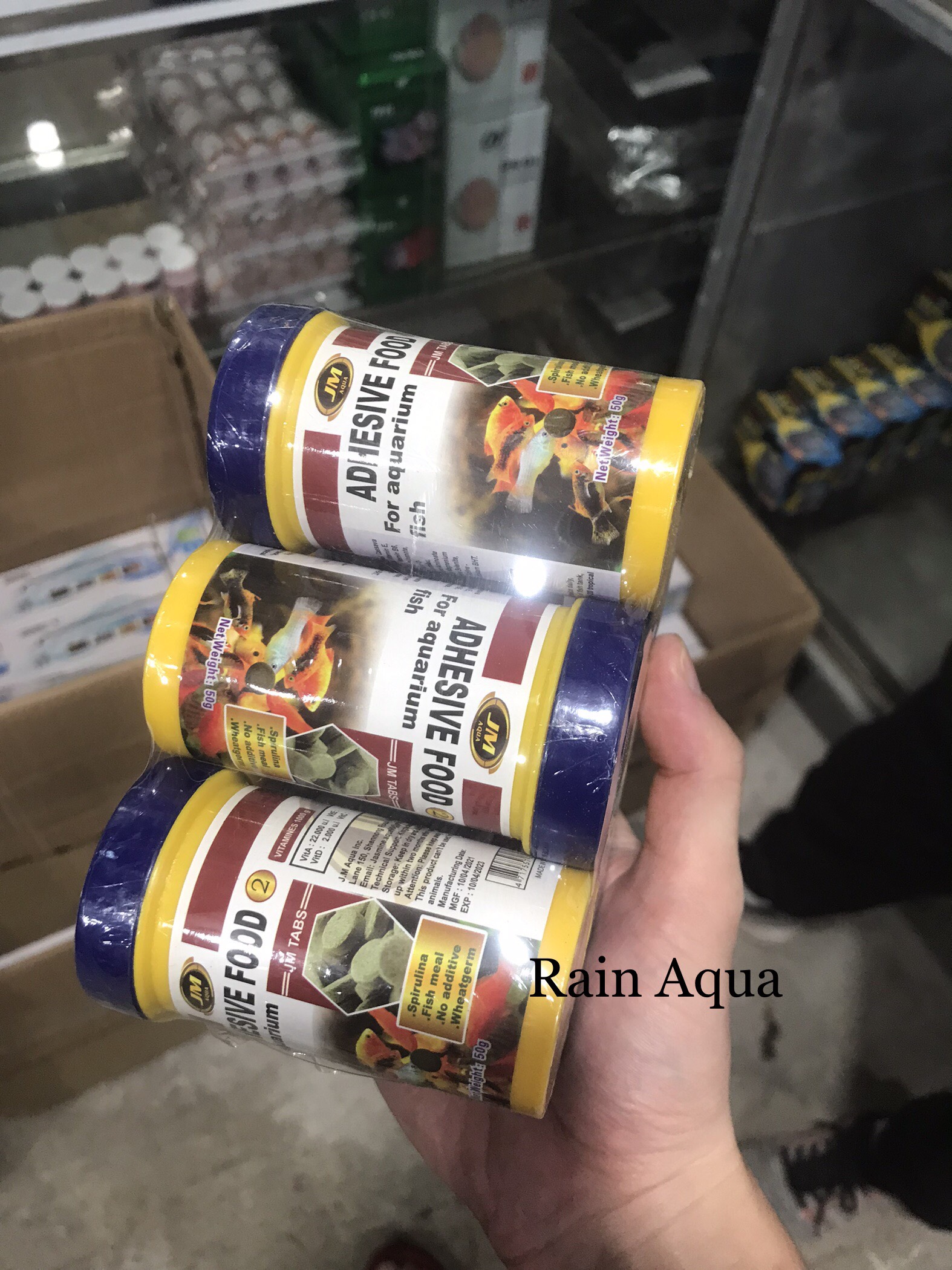 Thức ăn dán kính JM Aqua cho cá cảnh, cá nhỏ thủy sinh