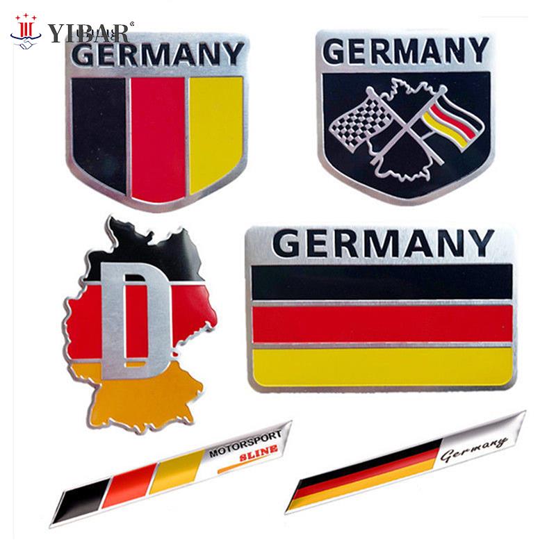 Biểu tượng xe hơi ô tô bằng nhôm 3D biểu tượng cờ Đức miếng dán đề can