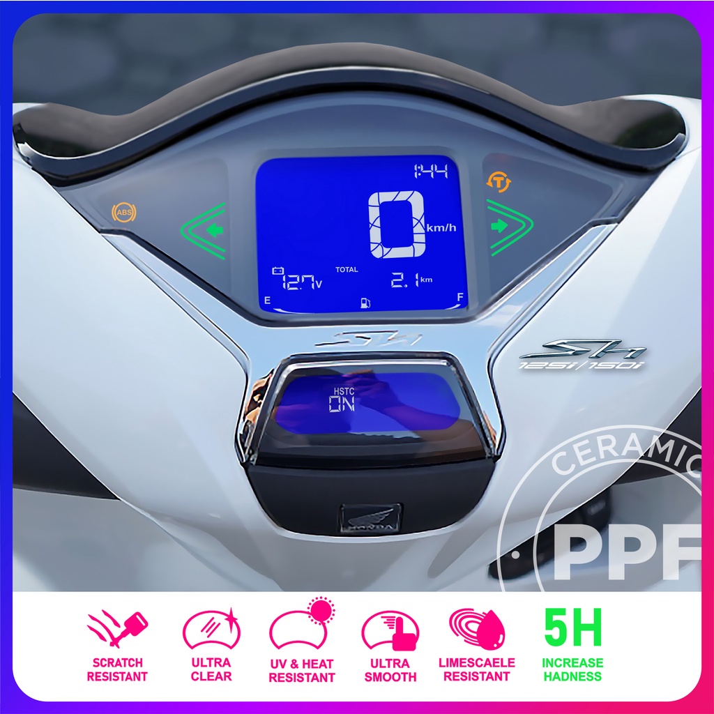 Miếng dán PPF Honda SH 2020-2022 bảo vệ mặt đồng hồ xe  PPF chống trầy xước màn hình SH