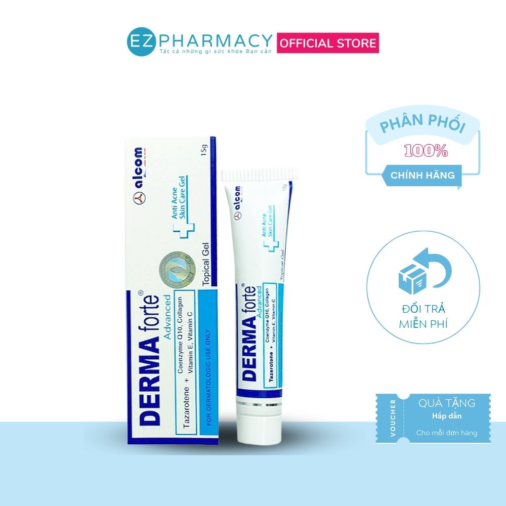 Derma Forte - Kem Giảm Mụn Ngừa Thâm Trứng Cá Dưỡng Sáng Da, Mụn Ẩn, Mụn Đầu Đen - 15G (Bản Advanced)
