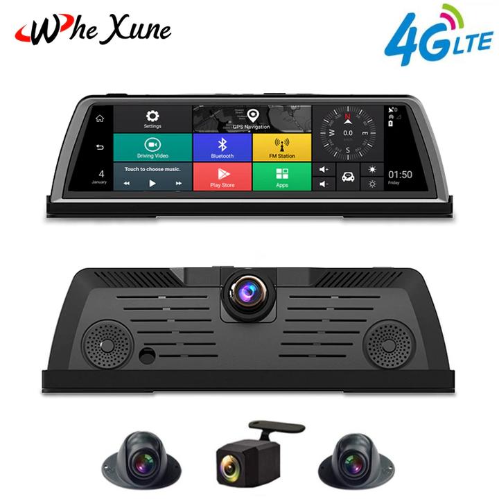 Camera hành trình đặt taplo ô tô, xe hơi cao cấp nhãn hiệu WHEXUNE K600 tích hợp 4 camera, Android Wifi GPS