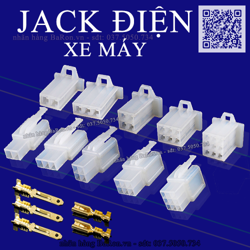 Jack kết nối dây điện 2p 3p 4p 6p 9p loại 2.8mm dành cho ô tô xe máy