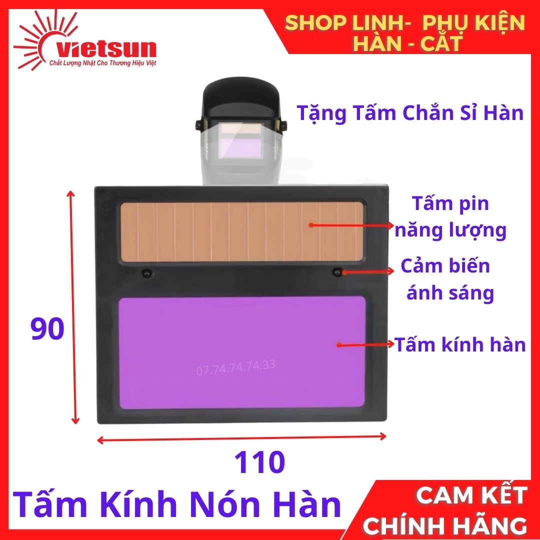 tấm kính hàn điện tử sử dụng cho nón hàn ( LOẠI TO ).