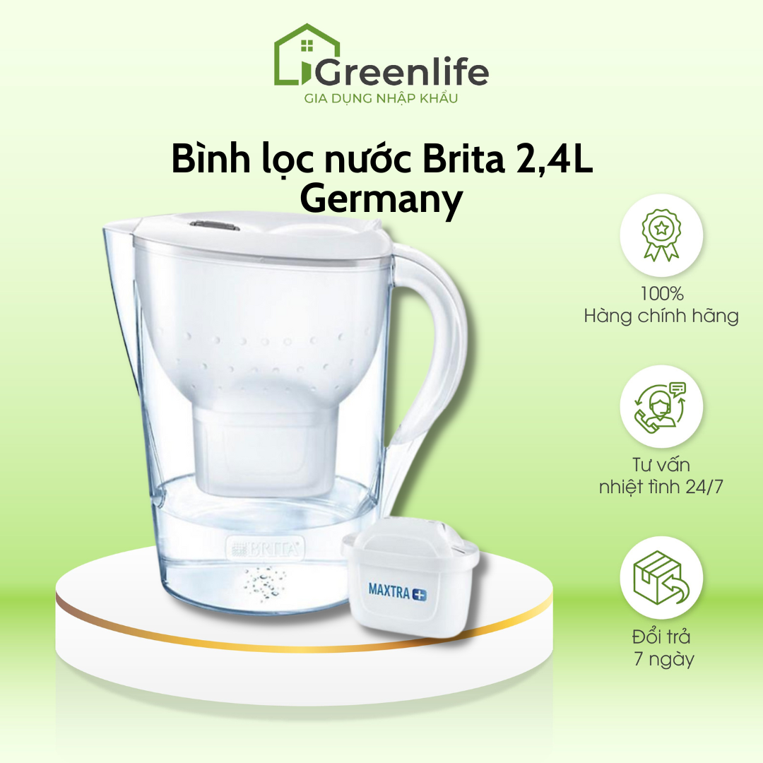 Bình lọc nước Brita 2.4L kèm lõi lọc Maxtra Plus - Gia dụng nhập khẩu Greenlife