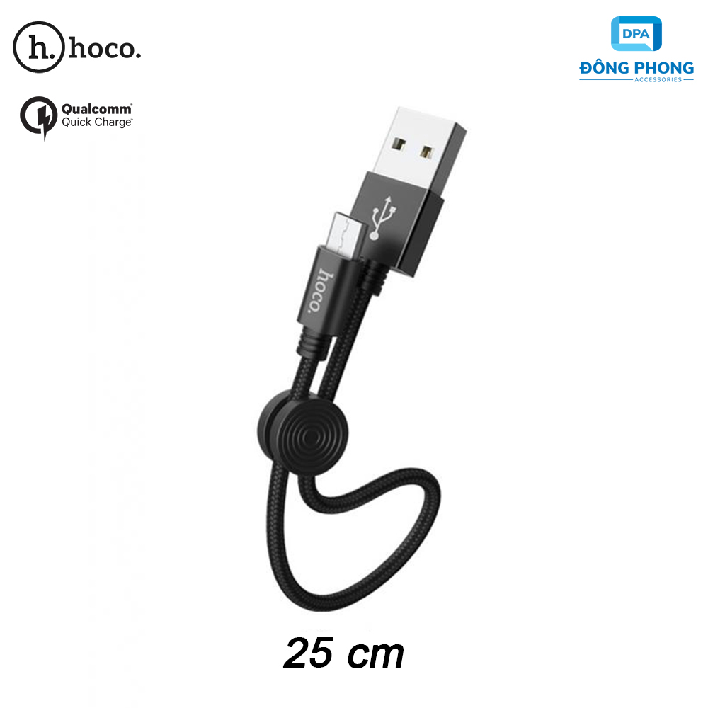 Cáp ngắn sạc nhanh hoco x35 dài 25cm cổng micro usb chính hãng