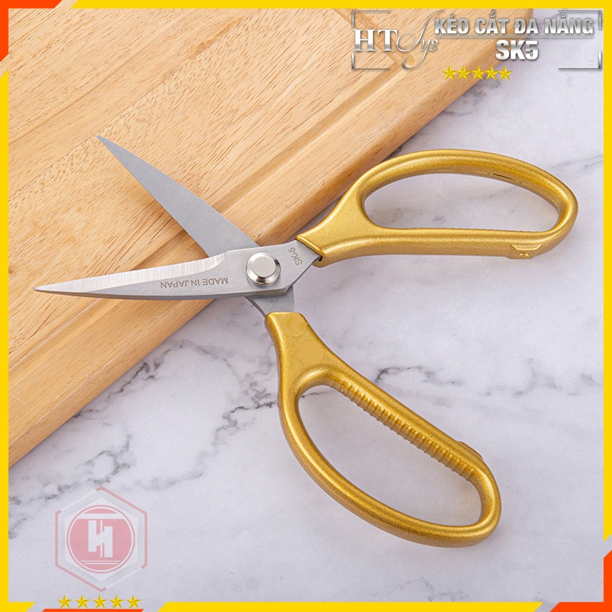 [KÉO NHẬT] Kéo cắt thực phẩm đa năng SK5 cán nhựa - cắt gà, vịt, tôm, cá