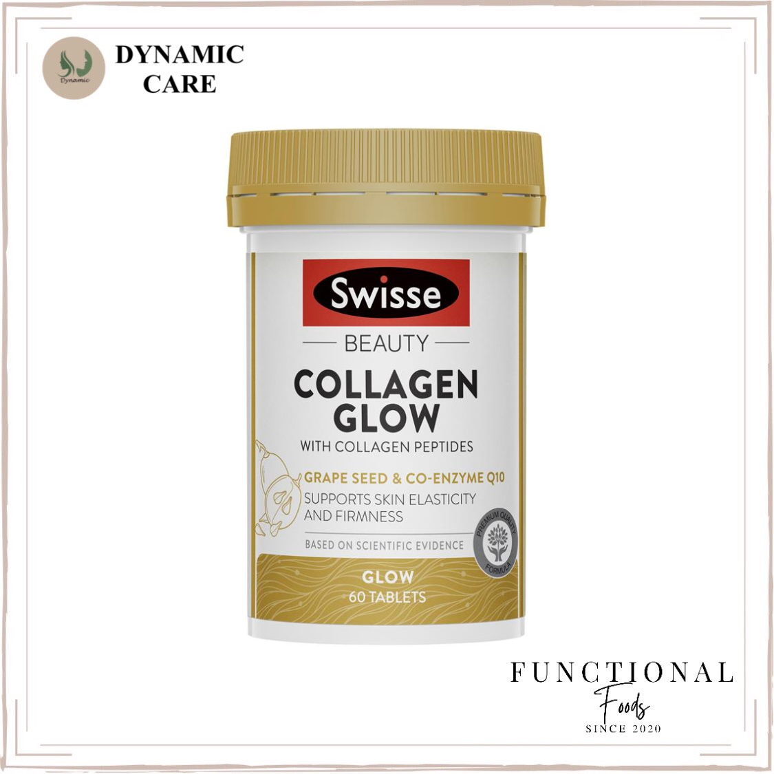 Viên uống bổ sung collagen Swisse beauty collagen glow with collagen peptides đẹp da, căng bóng và trẻ hoá da 60 viên - 120 viên của Úc