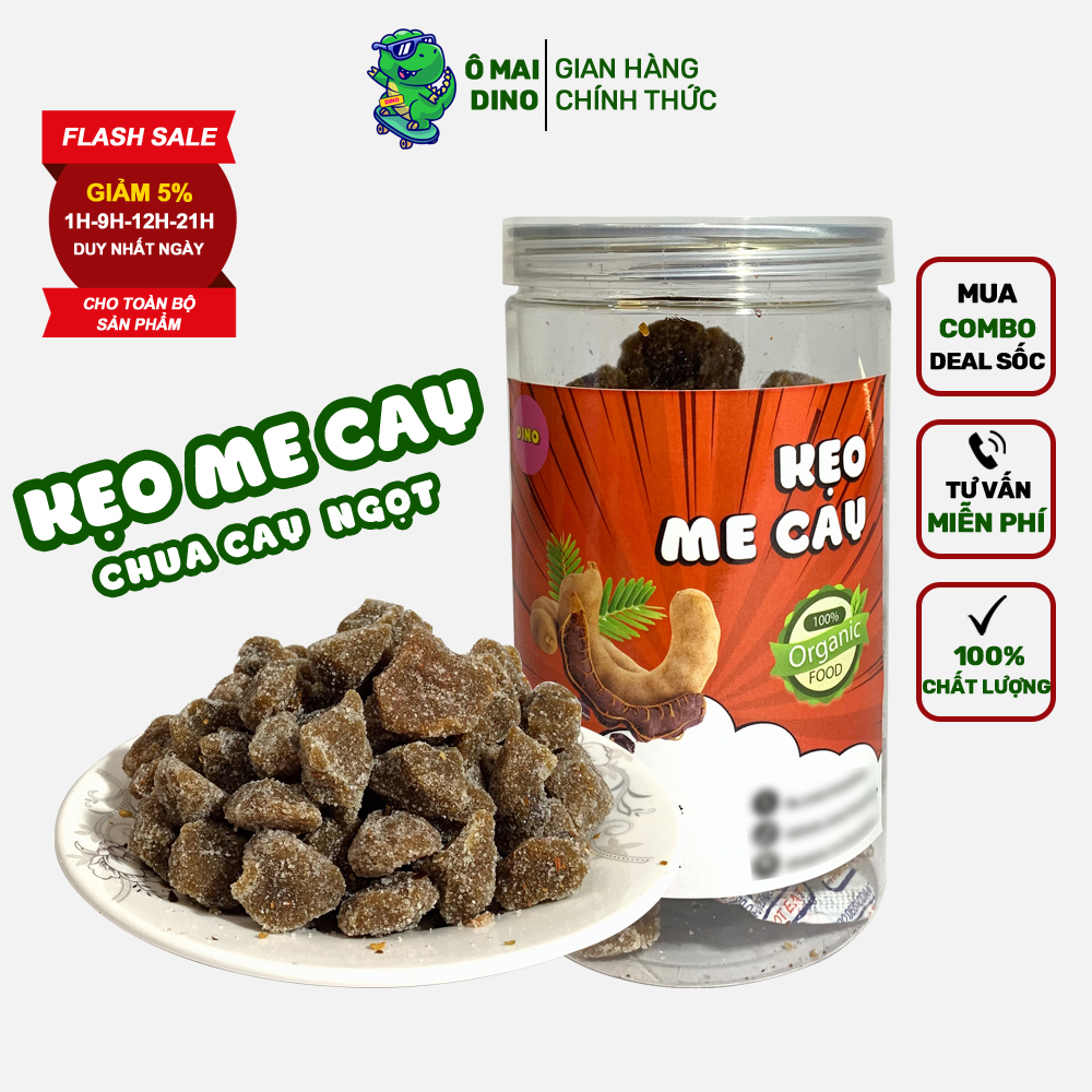 Ô mai me cay đà lạt hũ 400gram chua cay siêu ngon – kẹo me cay đặc biệt dino