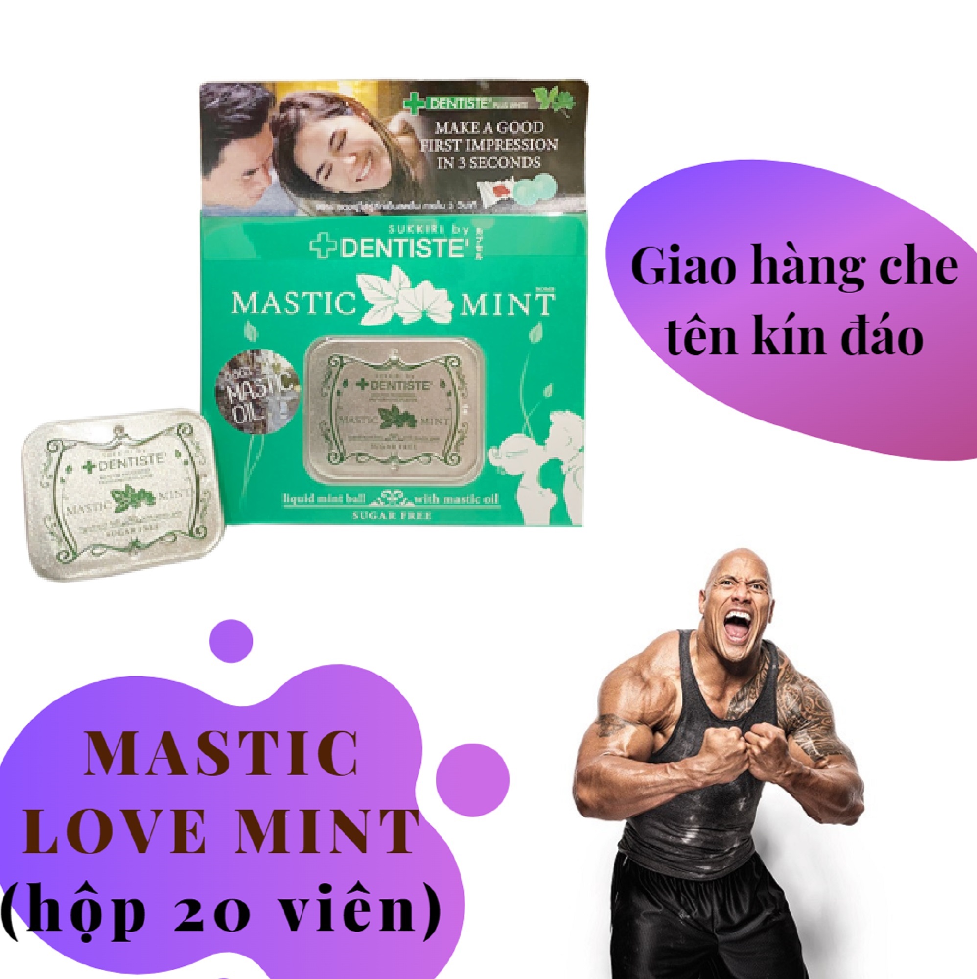 Kẹo phòng the DENTISTE MASTIC LOVE MINT Thái Lan cao cấp hương bạc hà tăng khoái cảm cho các cặp đôi